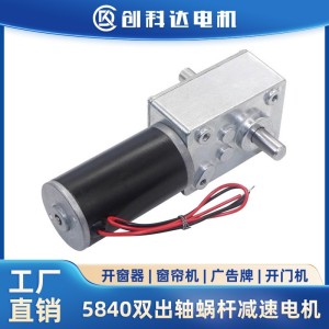 5840-31ZY涡轮蜗杆微型直流减速电机双出轴12V24V自锁大扭力马达 3个
