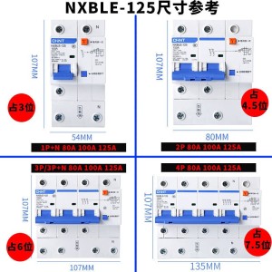 正泰NXBLE空气开关带漏电保护断路器1P2P3P4P家用N空开漏保32A63A